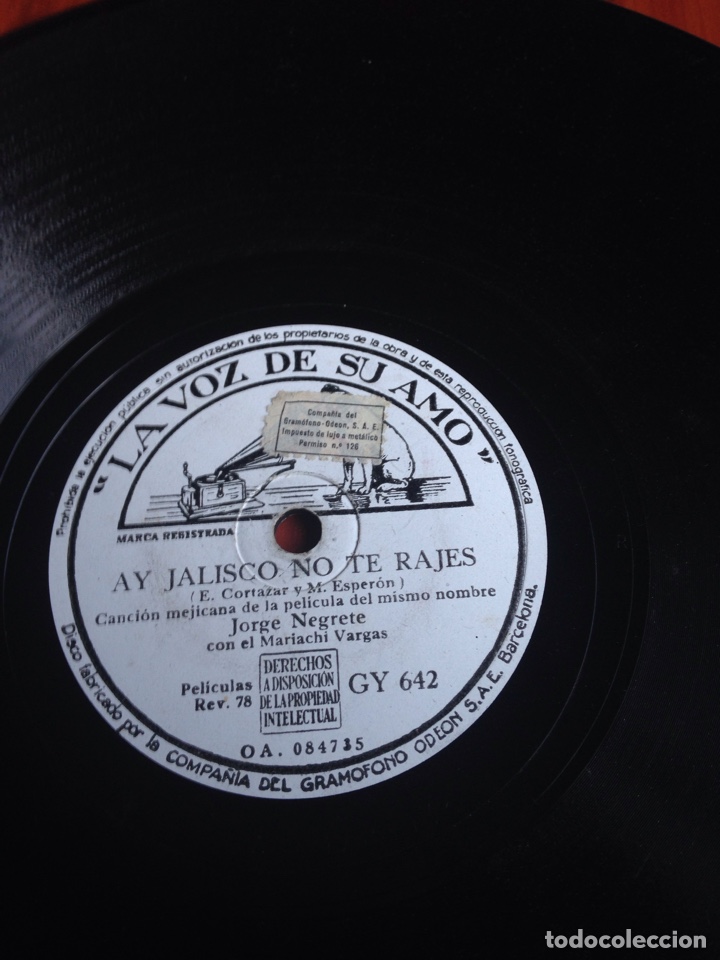 Discos de pizarra: Ay jalisco no te rajes Jorge negrete - Foto 1