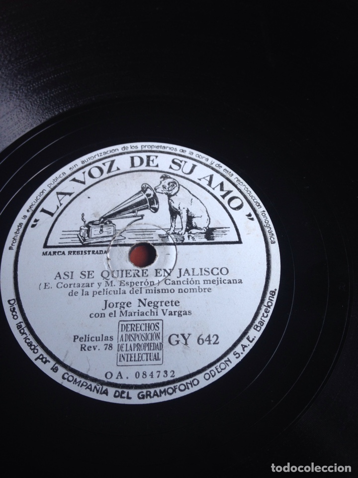 Discos de pizarra: Ay jalisco no te rajes Jorge negrete - Foto 3