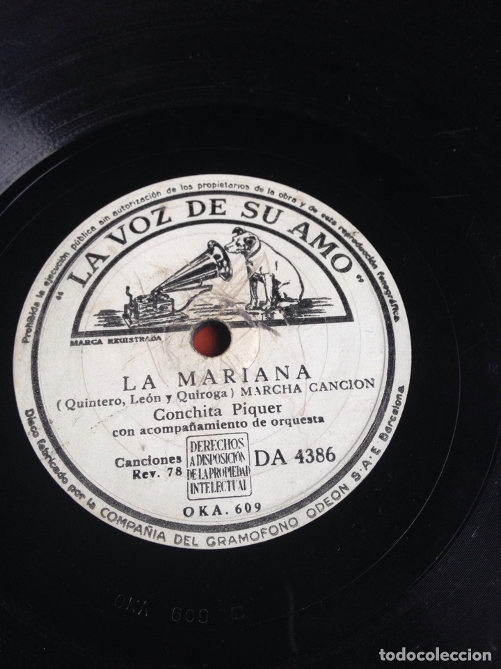 Discos de pizarra: La mariana conchita piquer - Foto 1