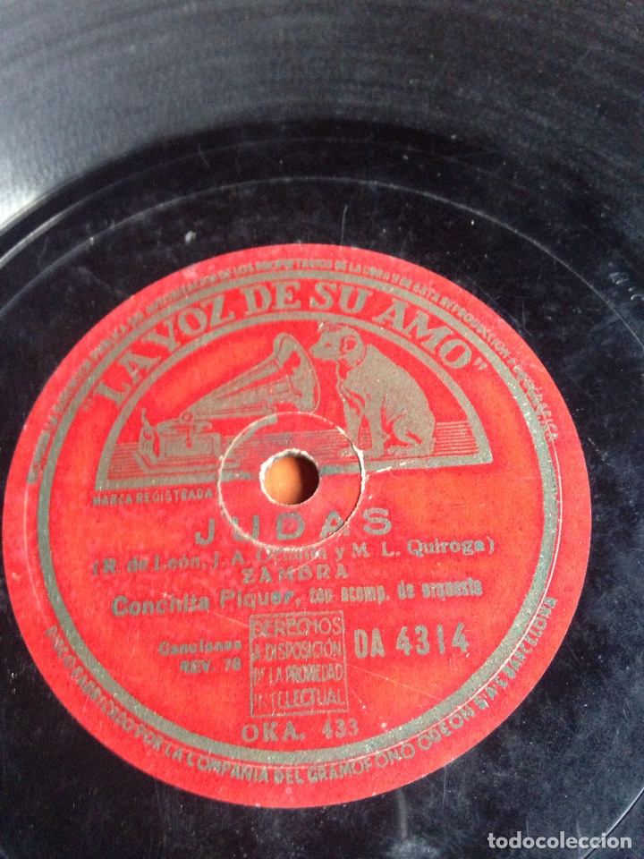 Discos de pizarra: Judas conchita piquer - Foto 1