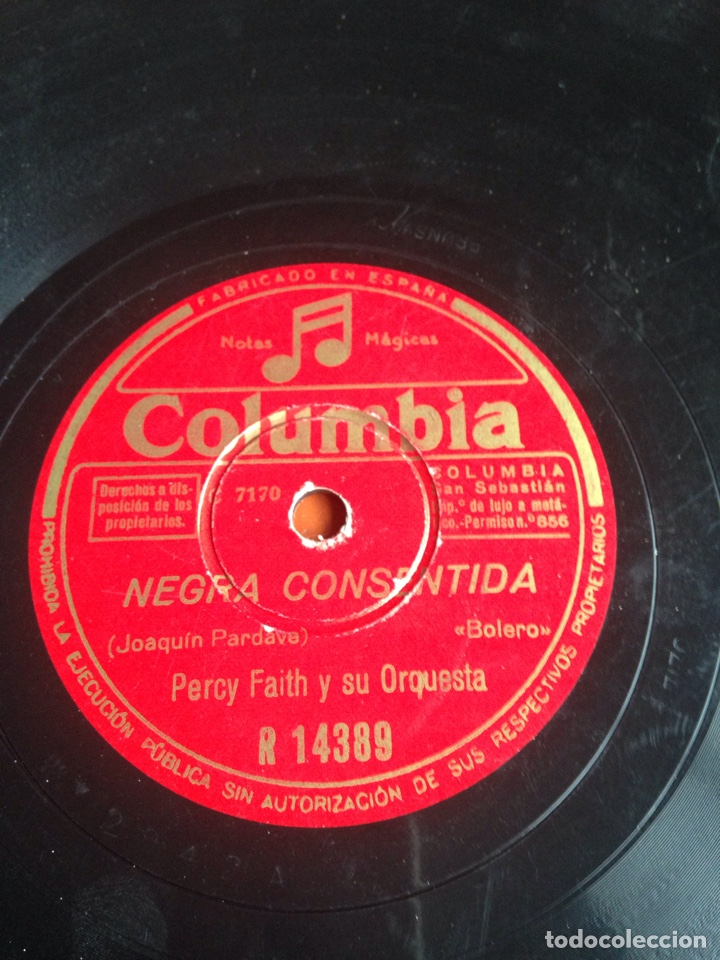 Discos de pizarra: Negra consentida percy faith y su orquesta - Foto 1