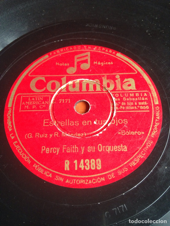 Discos de pizarra: Negra consentida percy faith y su orquesta - Foto 3