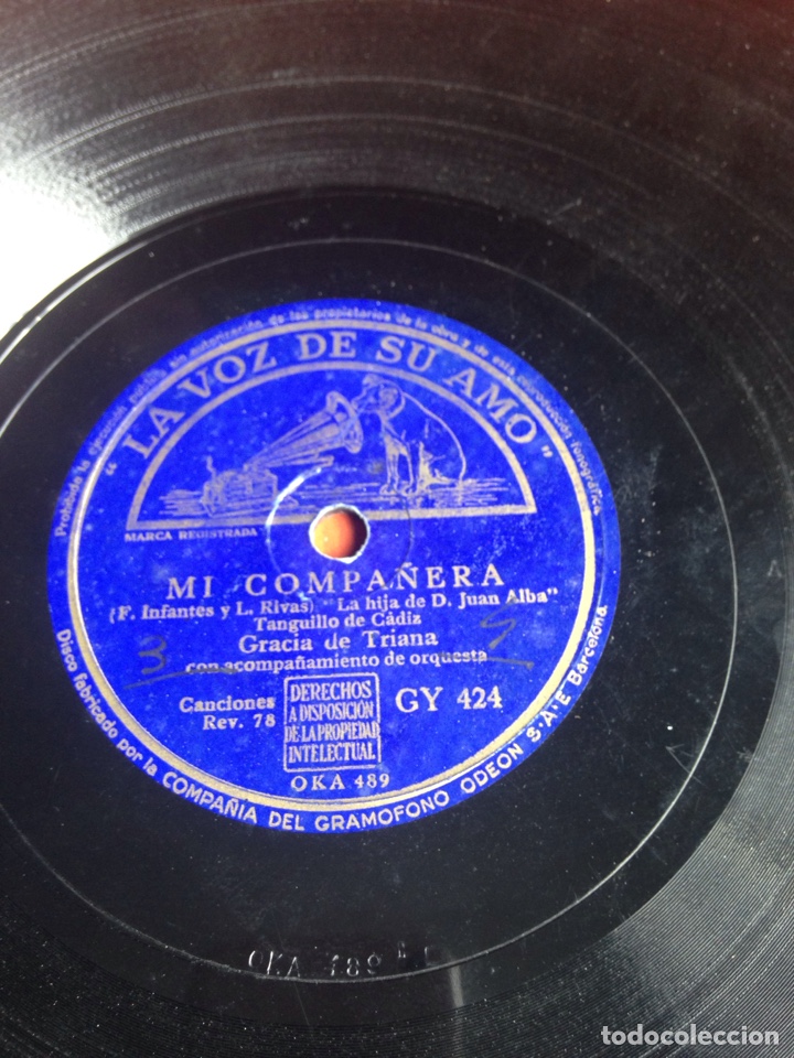Discos de pizarra: Mi compa&ntilde;era gracia de Triana - Foto 1
