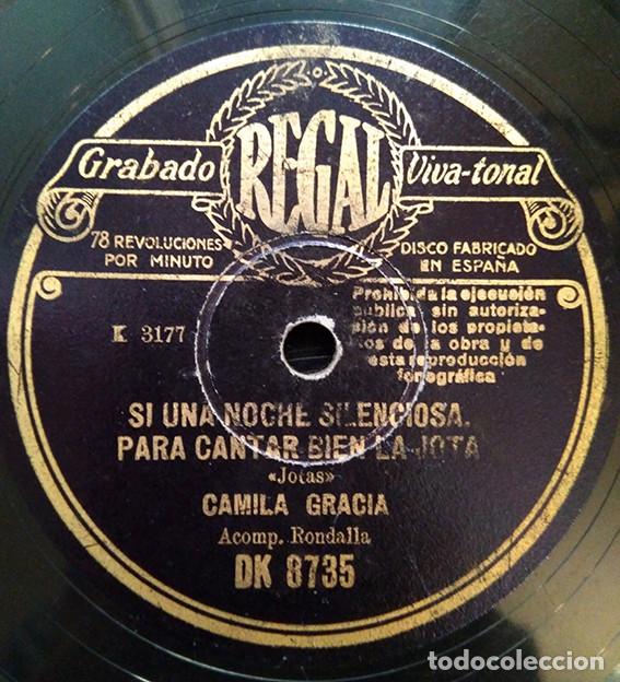 Discos de pizarra: CAMILA GRACIA - JOTAS - REGAL DK8735 - Foto 2