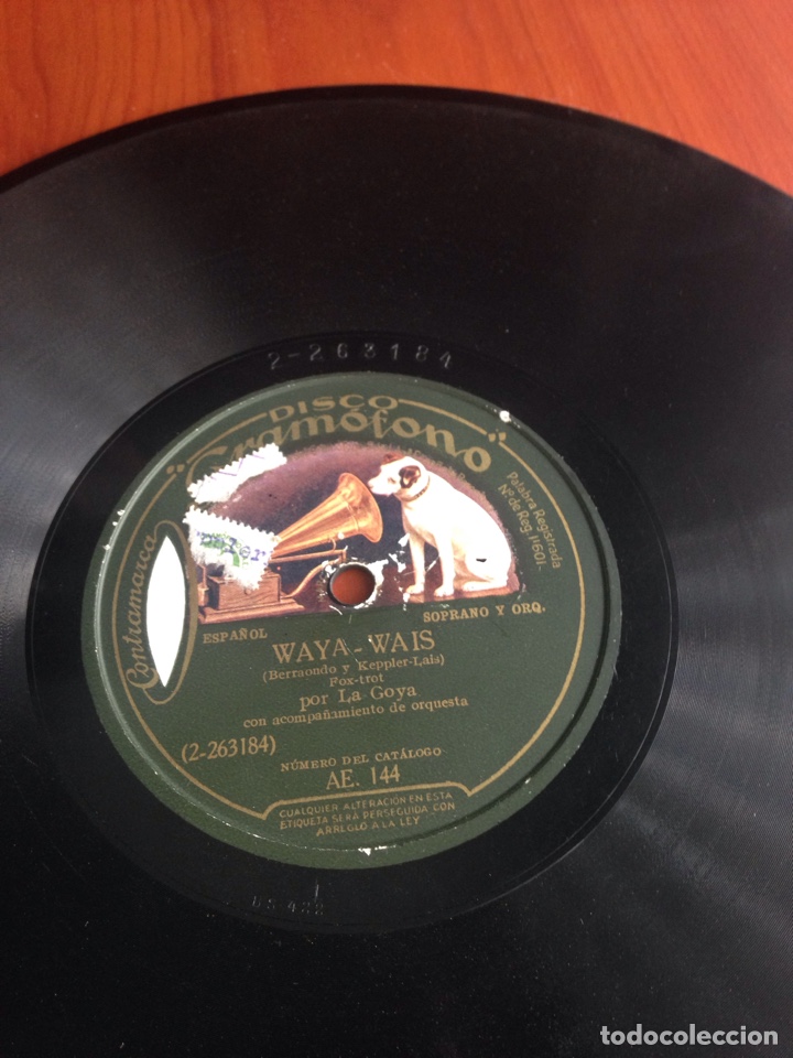Discos de pizarra: Waya wais. Por la Goya - Foto 1