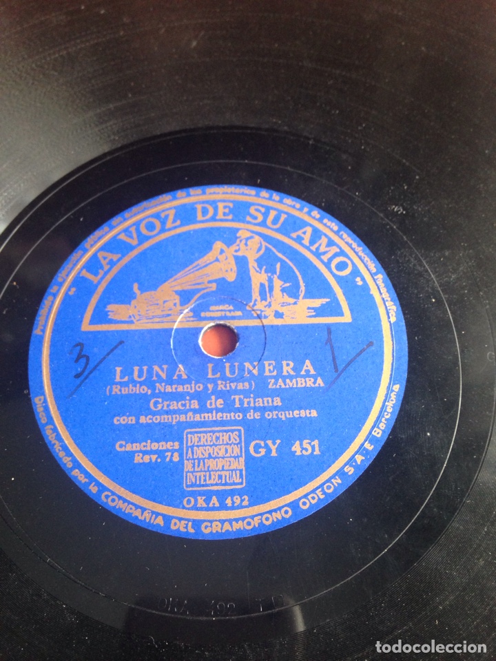 Discos de pizarra: Luna lunera gracia de Triana - Foto 1