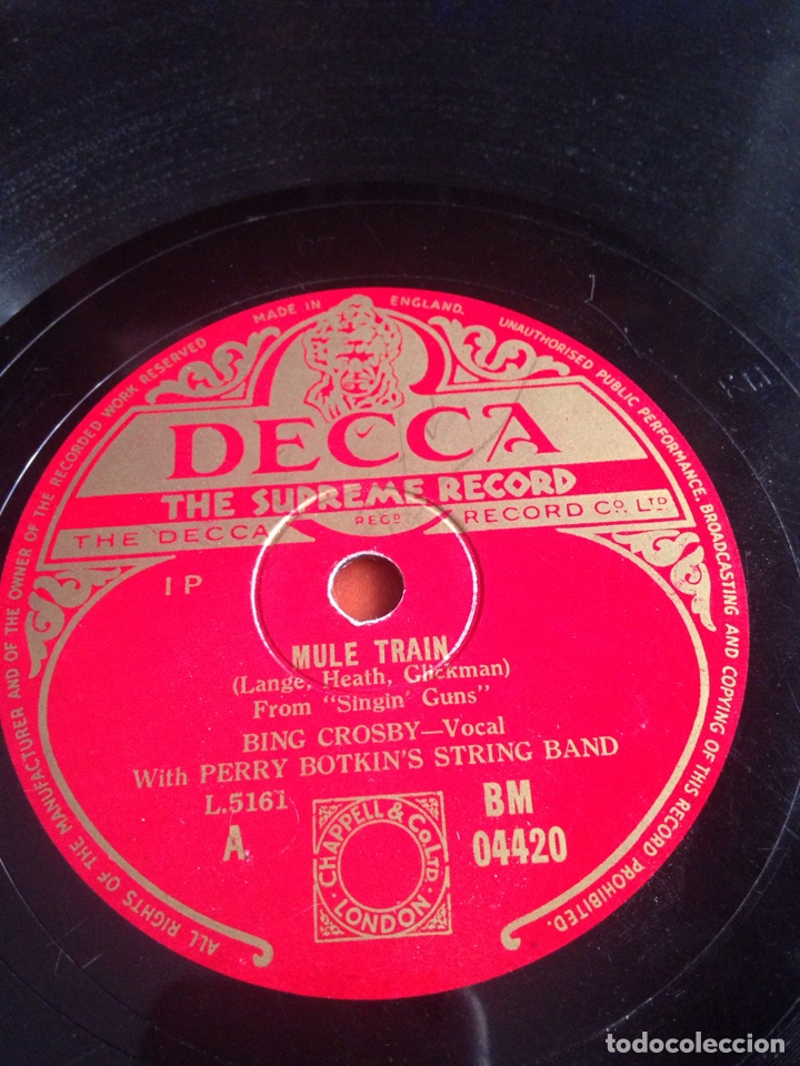 Discos de pizarra: Mule train bing crosby - Foto 1