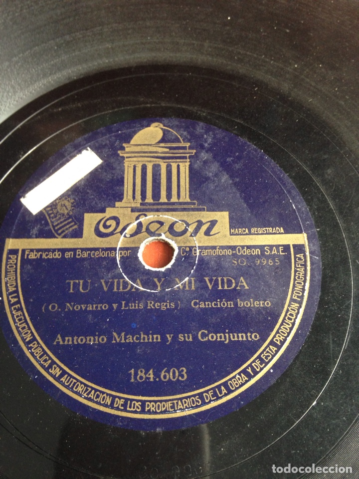Discos de pizarra: Tu vida y mi vida Antonio machin - Foto 1
