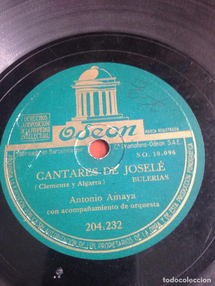 Discos de pizarra: Cantares del josele Antonio Amaya - Foto 1
