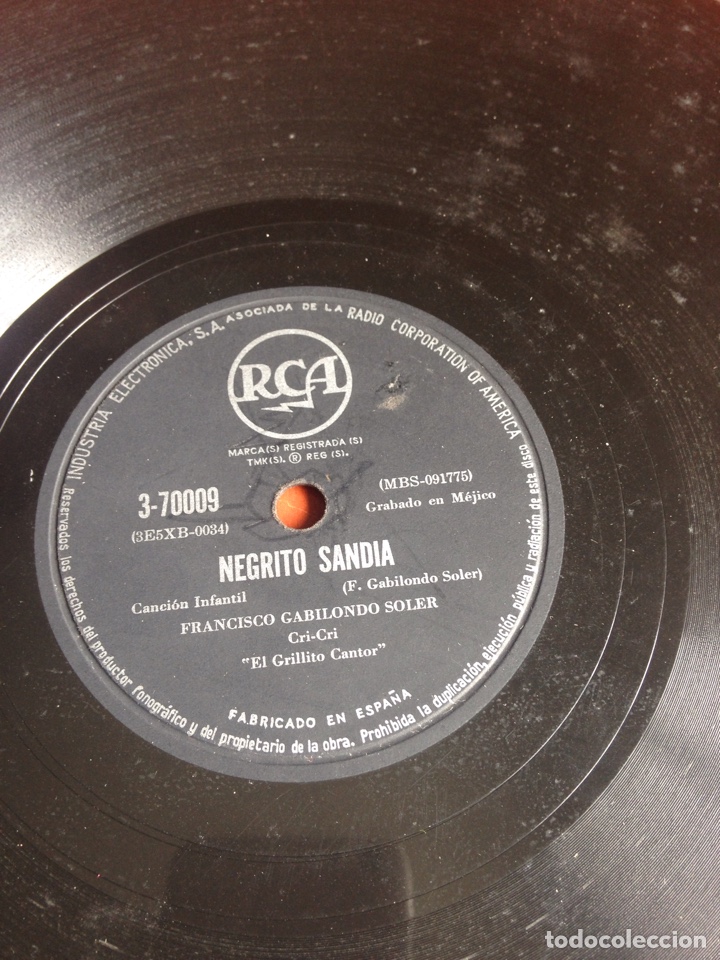 Discos de pizarra: Negrito sandia Francisco gabilondo soler - Foto 1