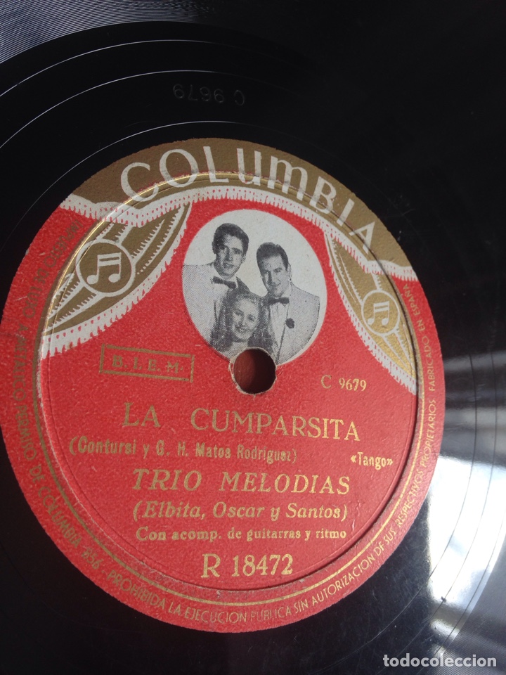 Discos de pizarra: La comparsita tr&iacute;o melod&iacute;as - Foto 1
