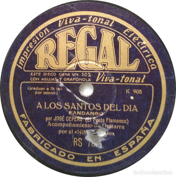 Discos de pizarra: Jose Cepero - A los santos del d&iacute;a / De los Laureles - Foto 1