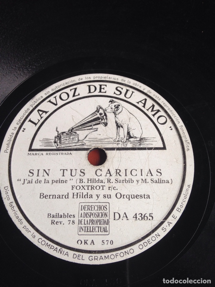 Discos de pizarra: Sin tus caricias bernard hilda - Foto 1