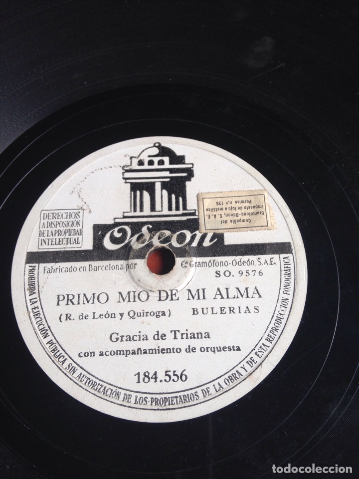 Discos de pizarra: Primo m&iacute;o de mi alma gracia de Triana - Foto 1