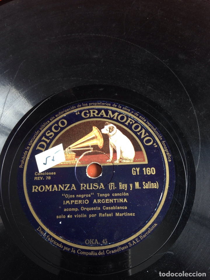 Discos de pizarra: Romanza ruas imperio Argentina - Foto 1