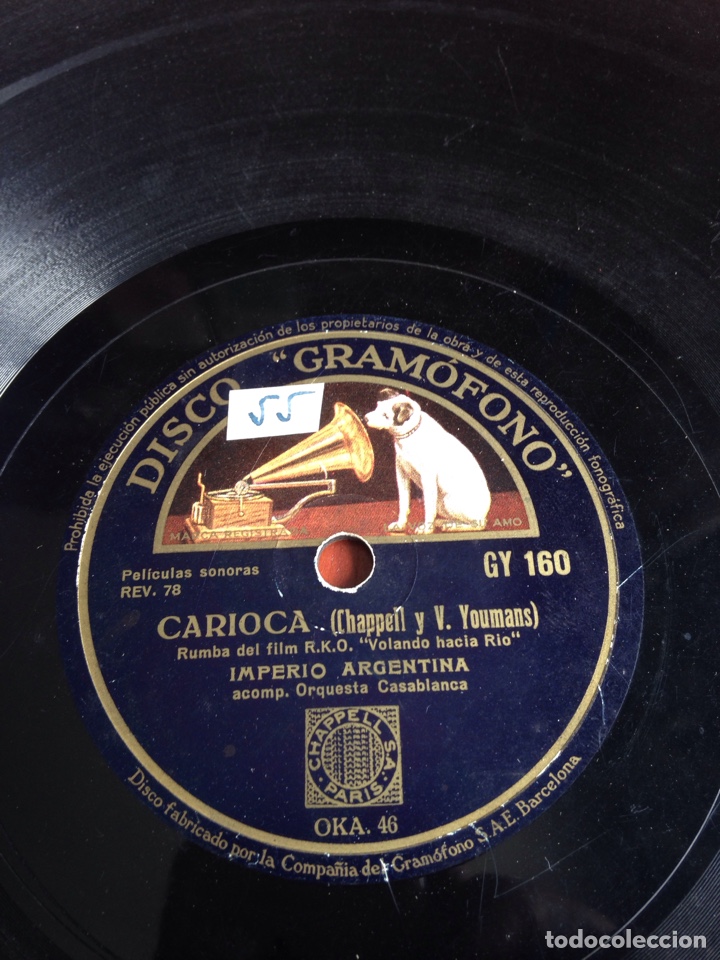 Discos de pizarra: Romanza ruas imperio Argentina - Foto 3