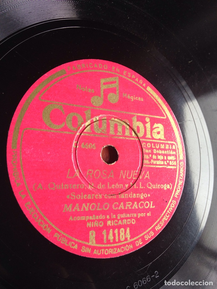 Discos de pizarra: La rosa nueva Manolo caracol - Foto 1