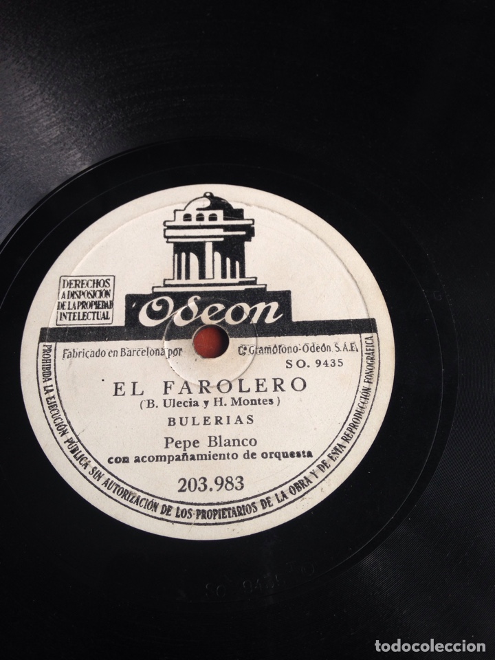 Discos de pizarra: El farolero Pepe blanco - Foto 1