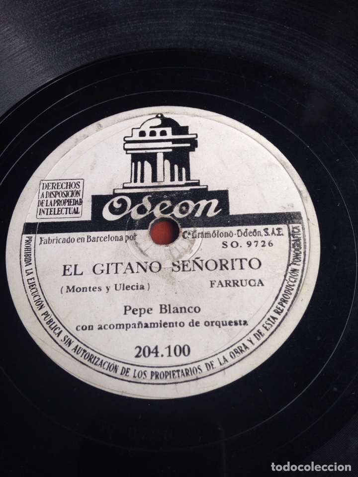 Discos de pizarra: El gitano se&ntilde;orito Pepe blanco - Foto 1