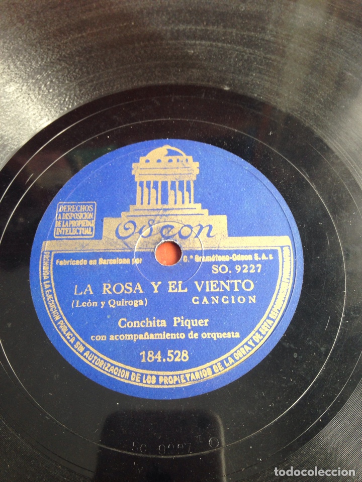 Discos de pizarra: La rosa y el viento conchita piquer - Foto 1