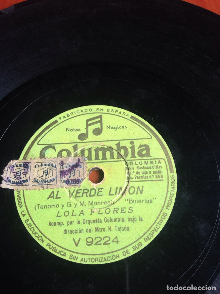 Discos de pizarra: Al verde lim&oacute;n Lola flores - Foto 1
