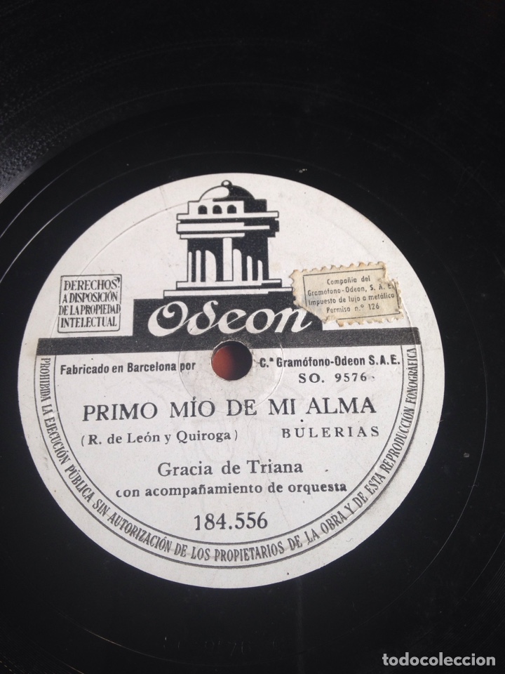 Discos de pizarra: Primo m&iacute;o de mi alma gracia de Triana - Foto 1