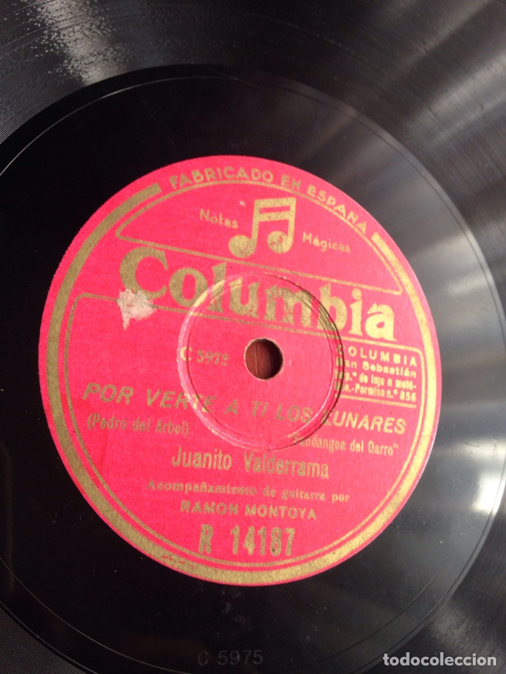 Discos de pizarra: Por verte a ti los lunares Juanito Valderrama - Foto 1