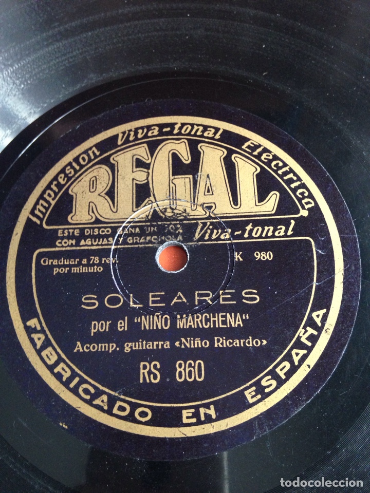 Discos de pizarra: Soleares por El Ni&ntilde;o marchena - Foto 1