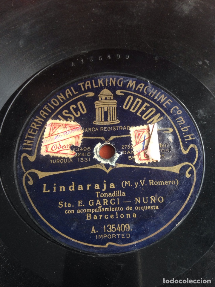 Discos de pizarra: Lindaraja sta e. Garci nu&ntilde;o - Foto 1