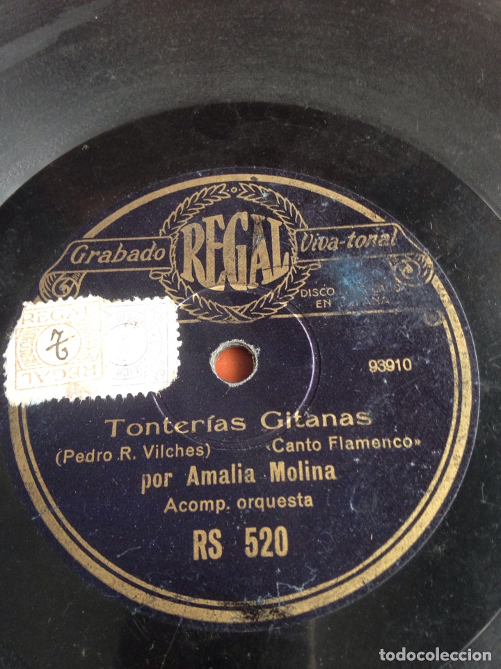 Discos de pizarra: Tonter&iacute;as gitanas Amalia Molina - Foto 1