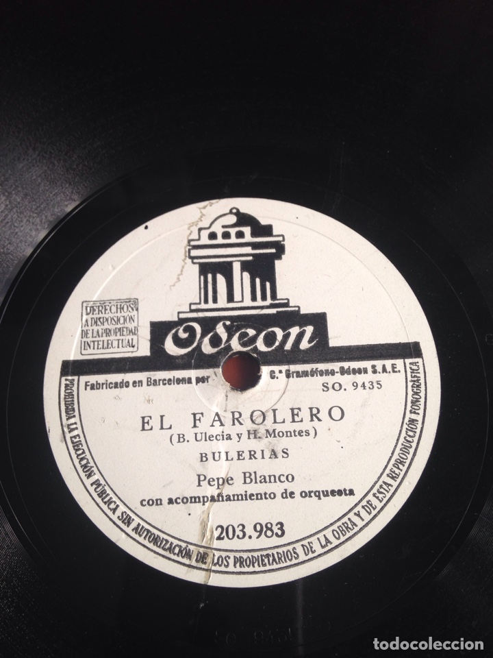 Discos de pizarra: El farolero Pepe blanco - Foto 1