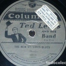 Discos de pizarra: DISCO 78 RPM - COLUMBIA - TED LEWIS & BAND - THE NEW ST. LOUIS BLUES - MY MAMMA´S IN TOWN - PIZARRA. Lote 167029508
