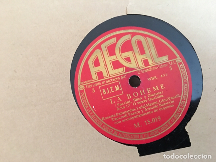 Discos de pizarra: LA BOHEME COMPLETO EN 5 DISCOS PIEDRA (B-9) - Foto 2