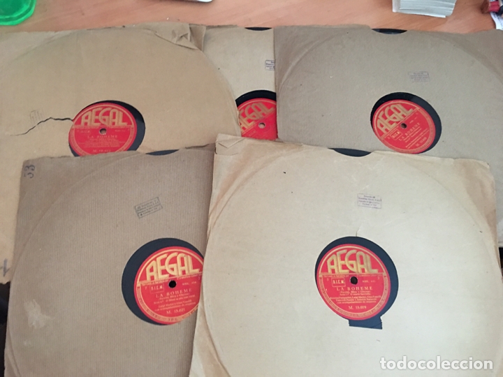 Discos de pizarra: LA BOHEME COMPLETO EN 5 DISCOS PIEDRA (B-9) - Foto 1