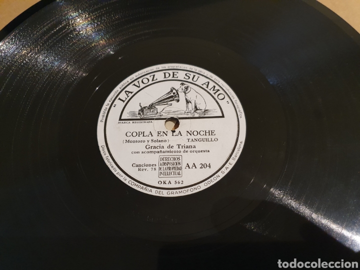 Discos de pizarra: Disco 78 rpm Gracia de triana - Foto 1
