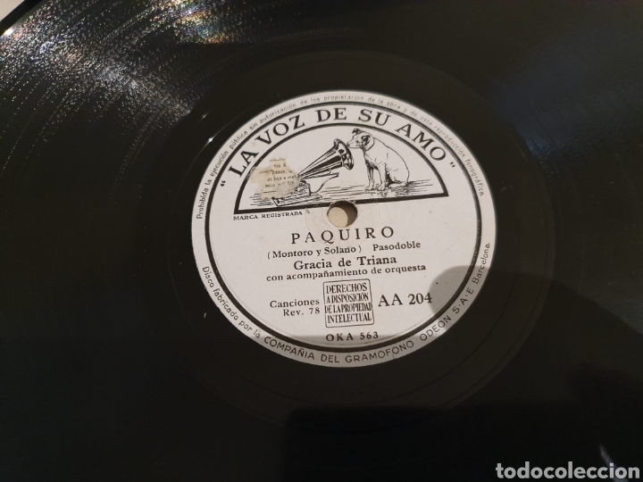 Discos de pizarra: Disco 78 rpm Gracia de triana - Foto 2