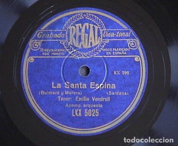 Discos de pizarra: La santa espina. / La Mort de L&eacute;scol&aacute;. Emilio Vendrell. - Foto 1