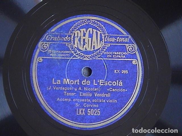 Discos de pizarra: La santa espina. / La Mort de L&eacute;scol&aacute;. Emilio Vendrell. - Foto 3