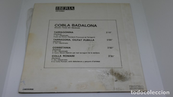 Discos de pizarra: DISCO SINGLE VINILO COBLA DE BADALONA . TOMAS GIL MEMEBRADO . - Foto 2