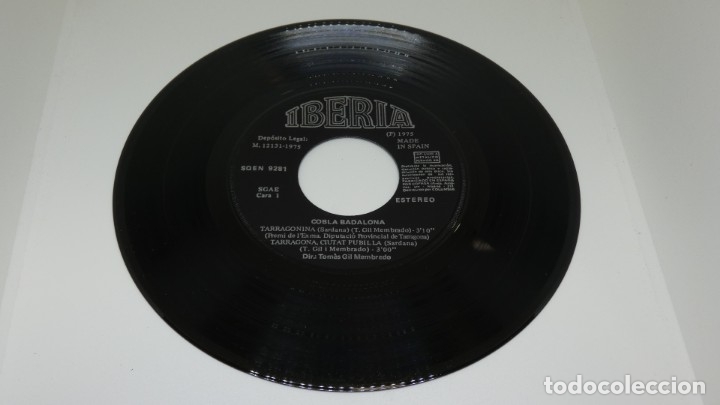 Discos de pizarra: DISCO SINGLE VINILO COBLA DE BADALONA . TOMAS GIL MEMEBRADO . - Foto 4