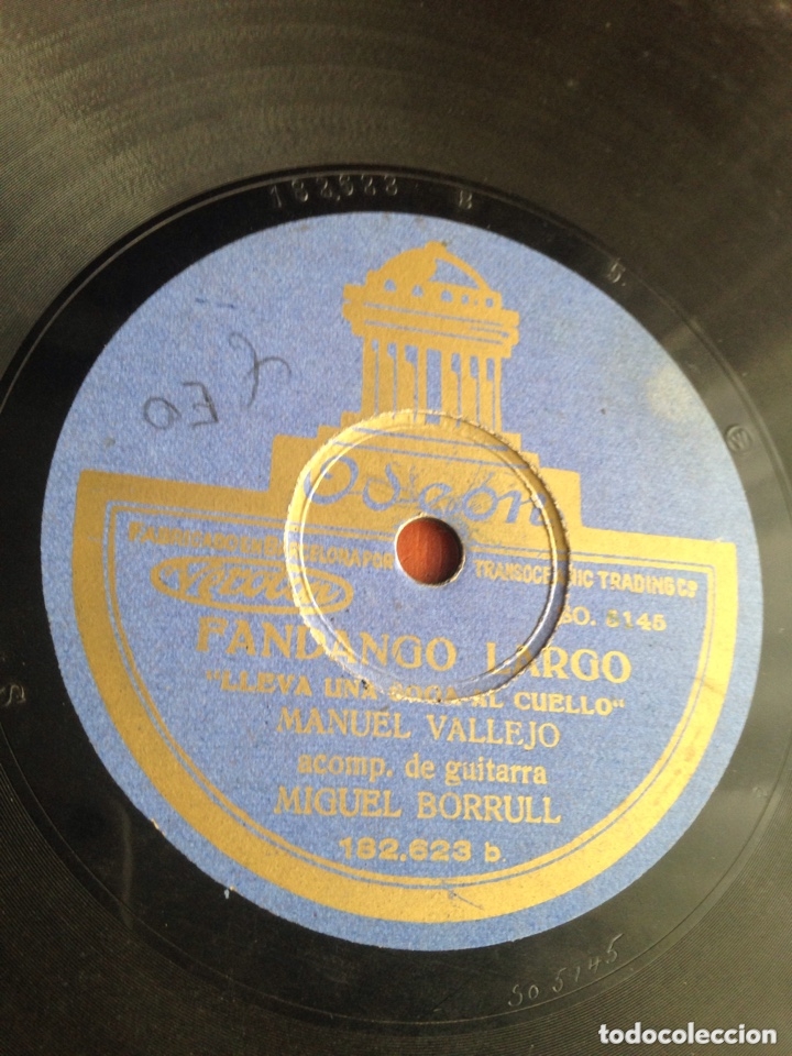 Discos de pizarra: Fandango largo Manuel Vallejo - Foto 1
