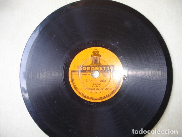 Discos de pizarra: SARDANA CANTANT LA FESTA.UNA MIRADA. DISCO ODEONETTE - Foto 1