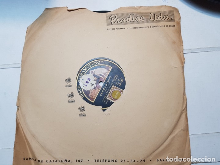Discos de pizarra: Disco de Pizarra-Carmen-Disco Gramofono - Foto 1
