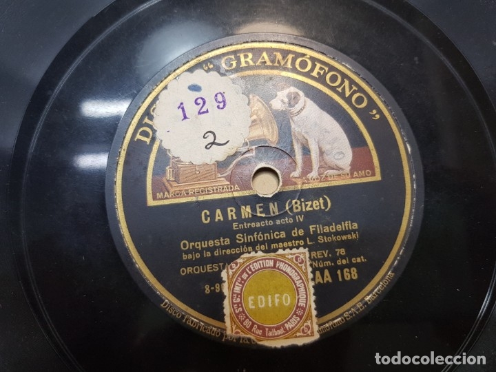 Discos de pizarra: Disco de Pizarra-Carmen-Disco Gramofono - Foto 4