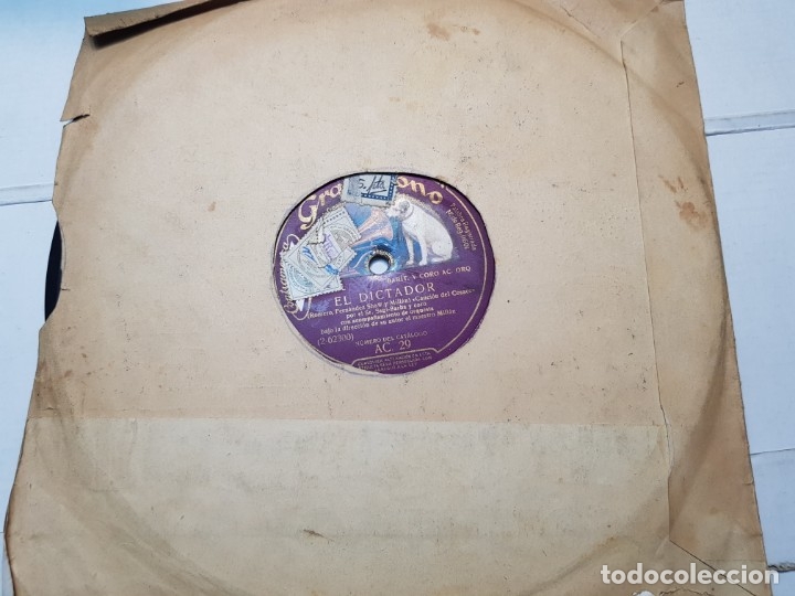 Discos de pizarra: Disco de Pizarra-El Dictador-Disco Gramofono - Foto 2