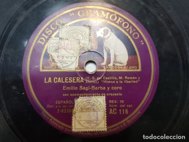 Discos de pizarra: Disco de Pizarra-La Caleresa-Disco GRAMOFONO - Foto 2