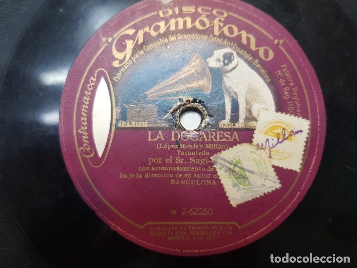 Discos de pizarra: Disco de Pizarra-La Dogaresa-Disco GRAMOFONO - Foto 2
