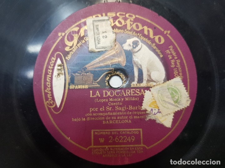 Discos de pizarra: Disco de Pizarra-La Dogaresa-Disco GRAMOFONO - Foto 3