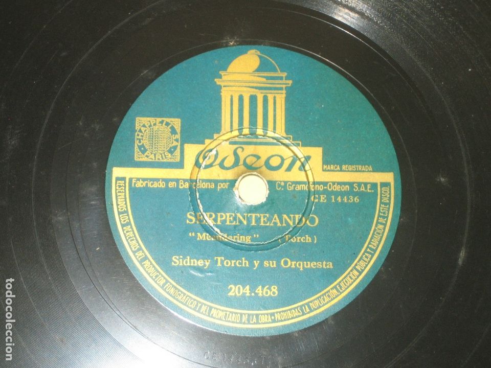 Discos de pizarra: ORQUESTA SIDNEY TORCH - PIZARRA - Foto 1
