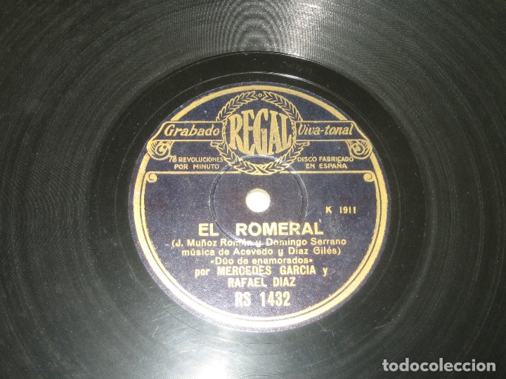 Discos de pizarra: MERCEDES GARCIA - EL ROMERAL - Foto 1